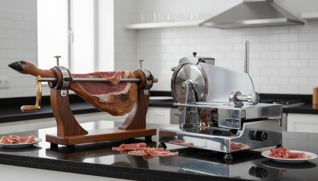 découvrez notre guide d'achat complet pour choisir la trancheuse à jambon professionnelle idéale, avec un comparatif détaillé entre modèles manuels et électriques.